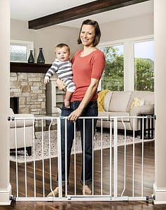 Regalo Easy Open 47-Inch Super Wide Walk Thru Baby Gate, Bonus Kit, Includes 4-Inch and 12-Inch Extension Kit