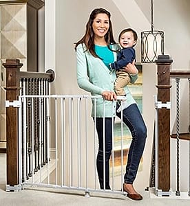 Best Baby gates for stairs with spindles Regalo 2-in-1 Stairway and Hallway Wall Mounted Baby Gate