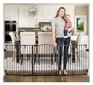 Regalo Deluxe Home Accents Widespan Safety Gate, 74.5" W x 28" H, Includes 4 Wall Mounts