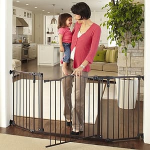 Toddleroo by North States 72” wide Deluxe Décor Baby Gate: Sturdy safety gate with one hand operation.