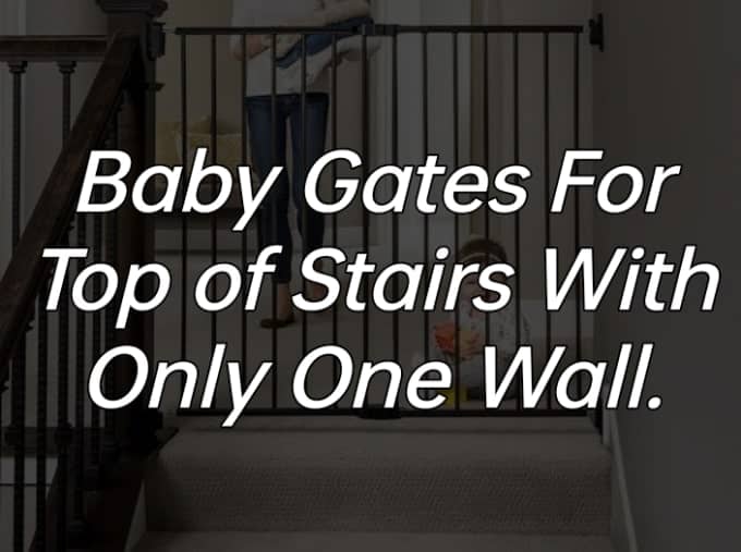 Baby gate for top of stairs with only one wall